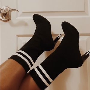 Sock booties never been worn in black